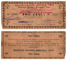 1942 Philippines Mountain Province 2P WW2 Emergency S602 Counter Signed LUBUAGAN