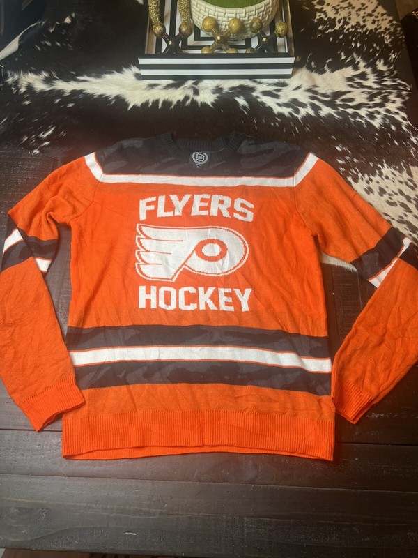 Philadelphia Flyers Ugly Christmas Sweater NHL Size M Orange Camo Hockey