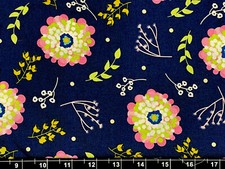 Tina Scrap Floral Leaves Spring Pastel Flower Fabric Cotton Quilt 9"x21"