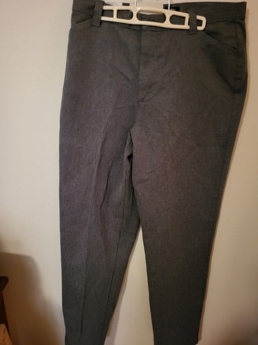 Riders Lee Womens Grey Pinstripe 16 L Slash Pocket Pant Misses 136 7066 36 W 34 - Picture 2 of 24