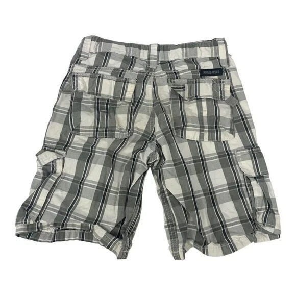 Шорты карго в клетку для мальчиков Wrangler размер 7 обычные серые/белые 100% хлопок прочные - Изображение 4 из 4