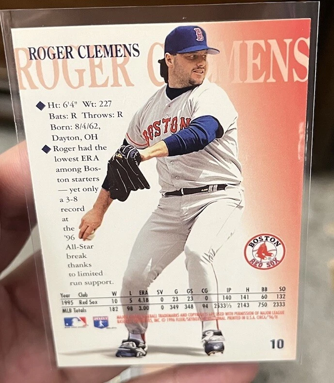 1996 Circa Roger Clemens #10 Boston Red Sox - Image 2 of 2