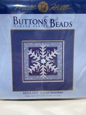 Mill Hill  Crystal Snowflake  Buttoned  Beaded Cross Stitch Kit MH14-1635