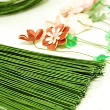 100/200/500Pcs Plastic Floral Stem Artificial Flower Rod Plant Wire Green 7/10"