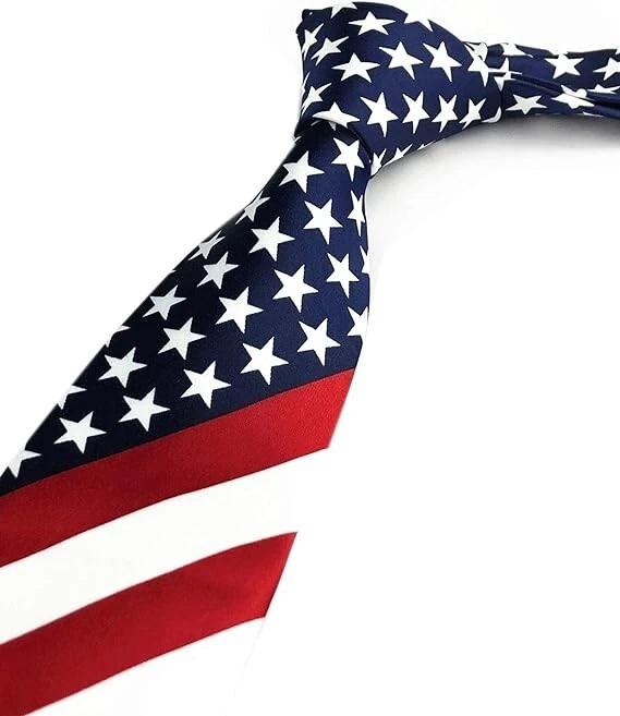 Hombres Bandera EE. UU. Estrellas y Rayas Rojo Blanco y Azul Corbata Prendas para el Cuello Corbatas a Rayas Foto 4 de 4