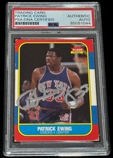 Signed Patrick Ewing 1986 Fleer #32 Rookie Card RC HOF Top50 Dream Team Auto PSA