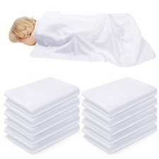 Fleece Daycare Cot Blanket, 10 Pack, 39 x 59 Inch, White