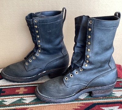 NICKS Hot Shot Boots 9 E Men's Black Roughout Leather Smoke Jumper Wildland Fire