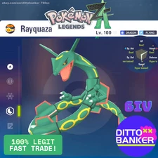 Pokemon Legends ZA RAYQUAZA Non-Shiny Lv100 Adamant/6IV Hypertrain MAX EV