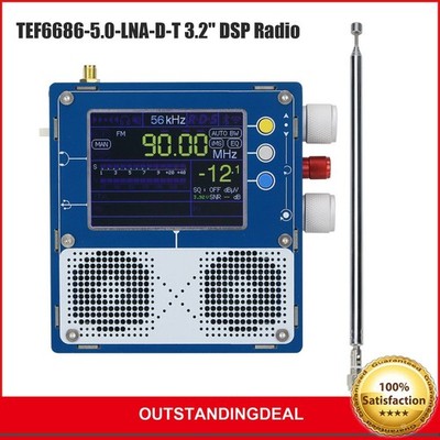 TEF6686-5.0-LNA-D-T 3.2'' DSP Radio Full Band Radio V5.0 Firmware w/ Preamplifier