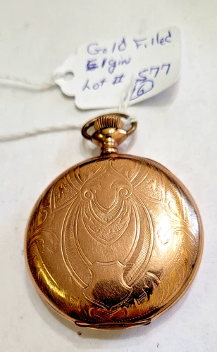 Antique 1886 Pocket Watch Elgin National Gold Filled Size 18 Full Hunter