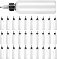 36 Pack Clear Dispensing Bottles, 4oz Round Plastic Squeeze Bottle with Twist