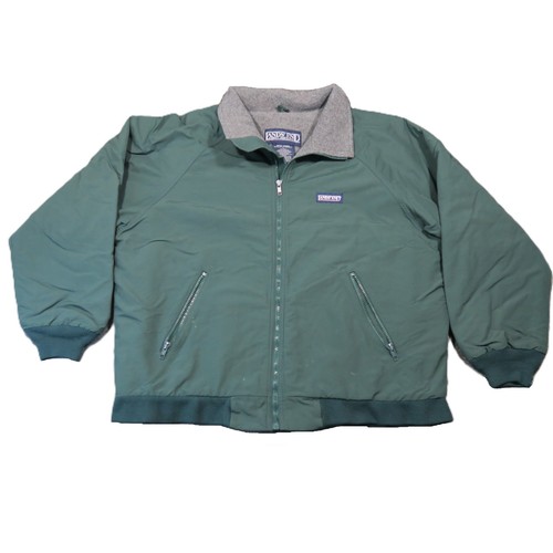 Lands End Classic Squall Jacket Mens L Green Fleece Lined Full Zip Vintage 90s
