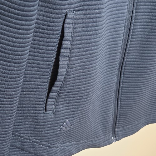 Womens adidas Golf Full Zip Striped Jacket Blue Polyester Blend Stand Collar S - Picture 7 of 9