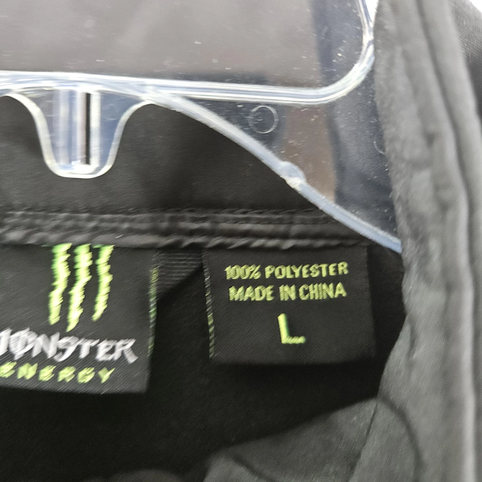 Monster Energy Jacket Mens Large Black Softshell Full Zip Embroidered Logo - product detail image 3
