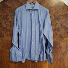 Charvet Shirt Mens 16 39 purple White Stripe Dress Luxury Cotton Made in France