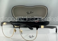 Ray-ban Rb8422 Round Eyeglasses Black Gold Carbon Fiber Clear Demo 2890 52mm New