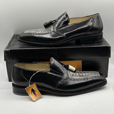 Steve Harvey Men s Crocodile Slip On Shoes Black/ Green  Sz 9