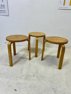 Original Vintage Alvar Aalto ARTEK Stool 60 Midcentury Classic 1970s Stool