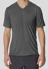 32 Degrees Cool Men's Gray Short-Sleeve Performance V-Neck T-Shirt Size L