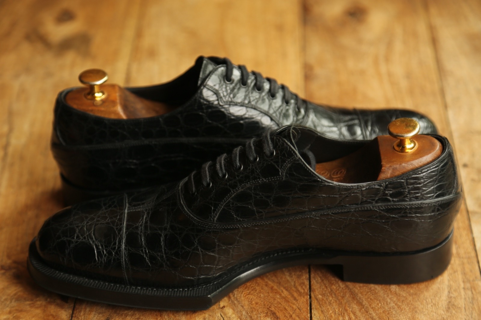 PRADA Black Crocodile Leather Derby Shoes Men's UK 8.5 US 9.5 EU 42.5 RRP... thumbnail 9