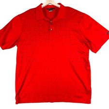 Nike Tiger Woods Polo Shirt Mens XL Red Dri-FIT Plaid Golf Performance Top