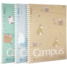 KOKUYO Spiral Notebook Journal, 3 Pack Campus B5 Soft Ring Notebooks B5, Mofu