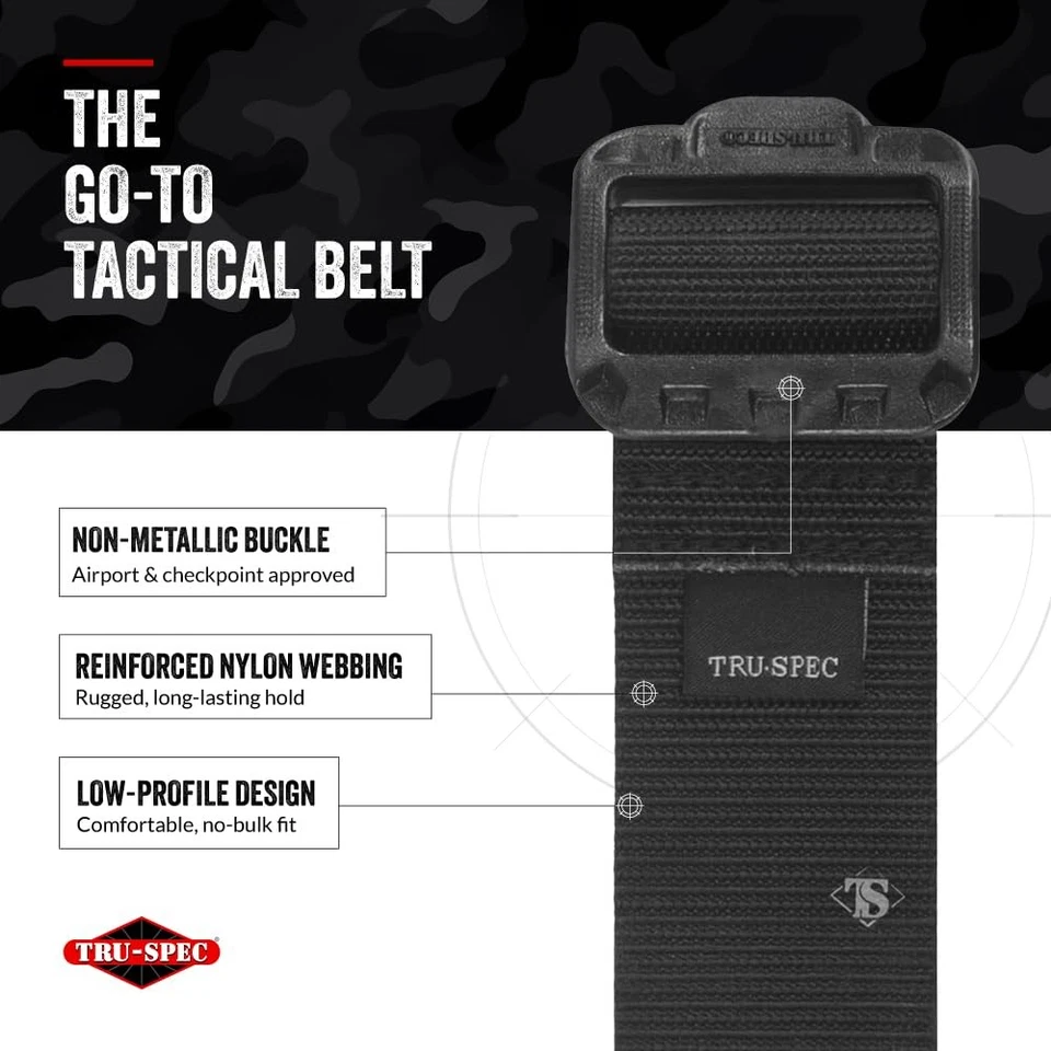 Security Friendly Tactical Belt - Durable, Rip-Resistant Nylon Belts for Men ... - Image 3 of 4