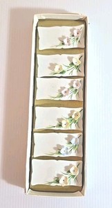 Vtg Japan Porcelain Place Card Holders Table Flowers Set Of 6 