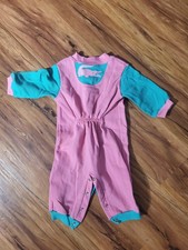 Vintage Izod Lacoste Pink And Teal Baby Romper, One-Piece, Size 6-9 Months
