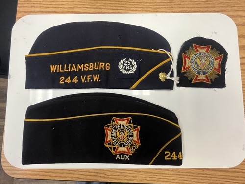WW1 Soldier Named VETERANS of FOREIGN WARS VFW CAP Garrison HAT Brooklyn NY Lot