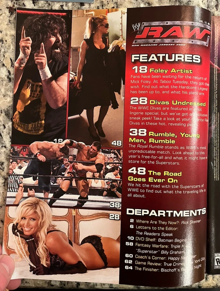 Январь 2006 McMahon Винс Шейн WWE WWF RAW реслинг журнал с плакатом дивы - Изображение 2 из 4
