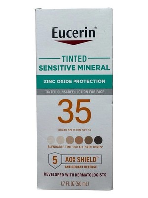 Eucerin Sensitive Mineral Face Tinted Sunscreen SPF 35 - 1.7 oz - Ex: 9/26