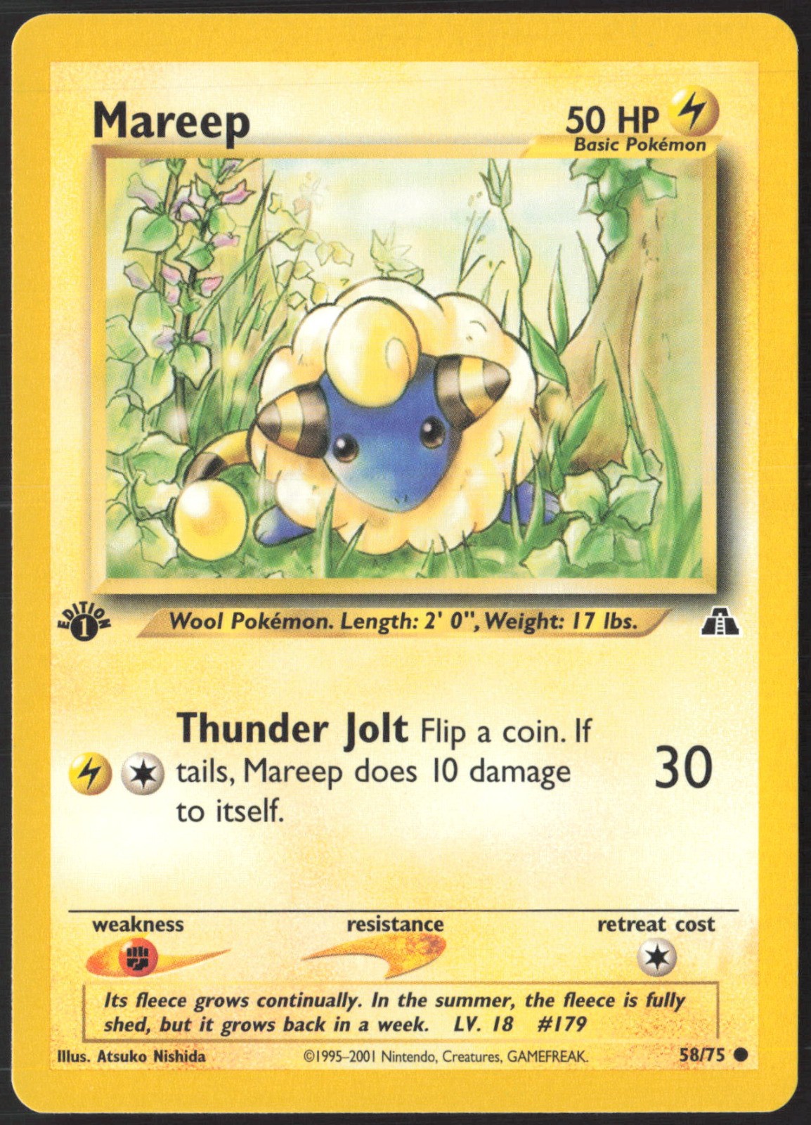 Mareep 1st Edition 58/75 Neo Discovery NM