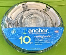 Anchor Hocking Set of 10 Mixing Bowls Durable...