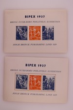 1937 BIPEX Bronx Philatelic Exhibition Label Set Jonas Bronck philatelic