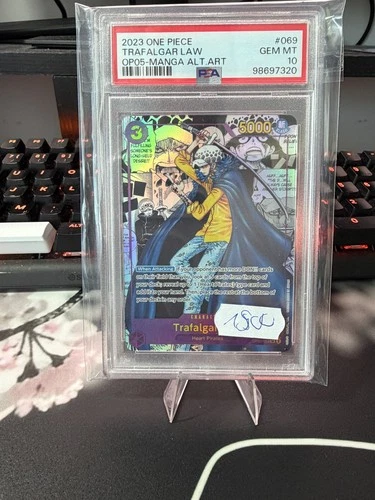 One Piece Card Game Trafalgar Law OP05-069 Manga Alternate Art PSA 10 Gem Mint