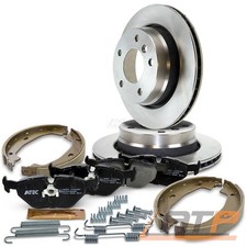 2x BREMSSCHEIBE+BREMSBELÄGE+BREMSBACKEN HINTEN FÜR BMW 3-ER E46 316-323 98-06