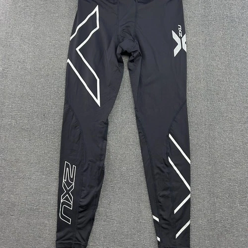 2XU Elite Mens Compression Pants Large Running Sport Black Tights Athletic