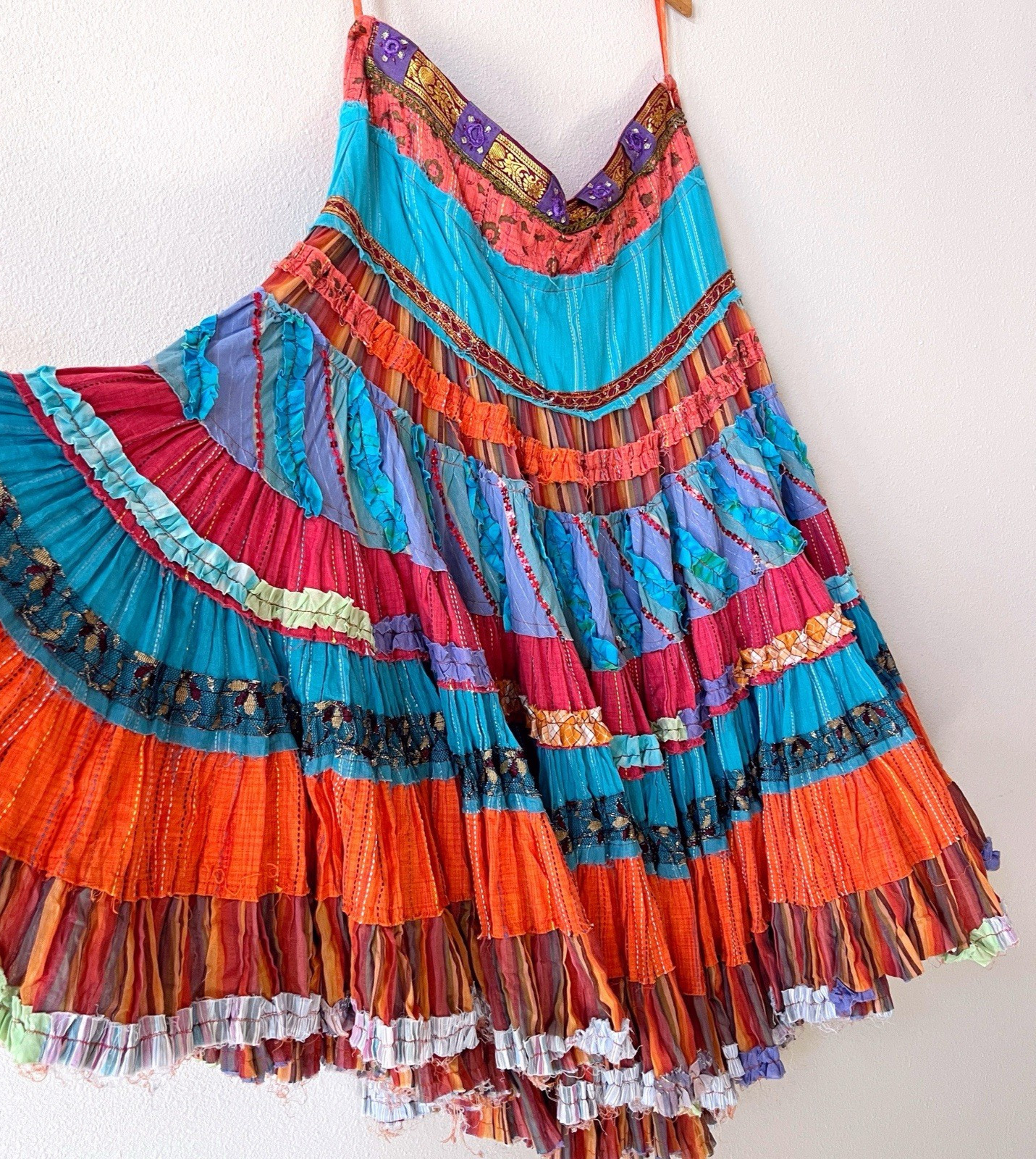 Vintage Sandy Starkman 3X Patchwork Tiered Maxi C… - image 1
