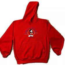 Vintage Disney Mickey Hoodie Sweatershirt Jacket Unlimited Jerry Leigh Red M