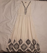 Universal Thread Cream and Black Midi Dress Sleeveless Medium