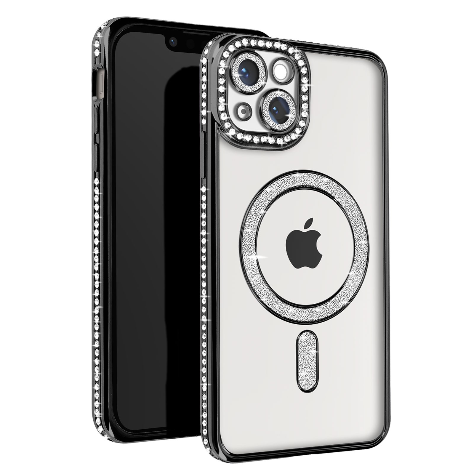 Coque iPhone 14 antichoc et anti-rayures à contour strass pailleté Avizar