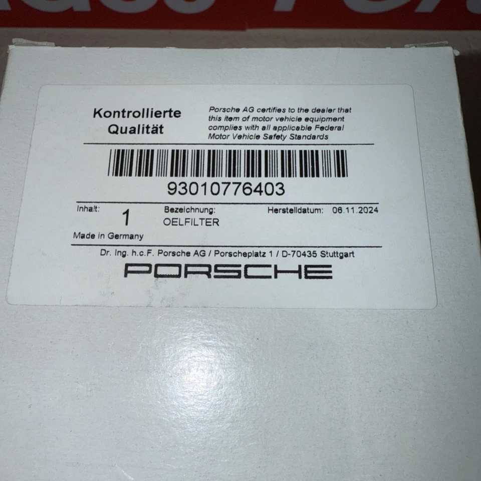 Filtro de aceite Purolator genuino 930-107-764-03 PC 260 para Porsche 911 1972-1989 Foto 3 de 4