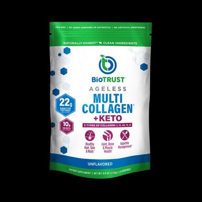 BioTrust Ageless Multi-Collagen  + Keto Pulver - 14 Portionen - Geschmacksneutral