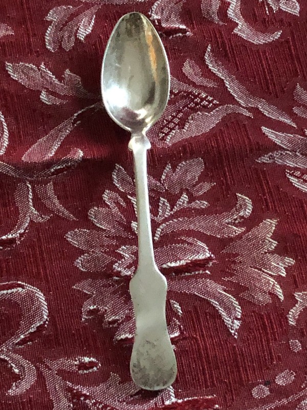 ANTIQUE SILVER PLATE TEA SPOON 