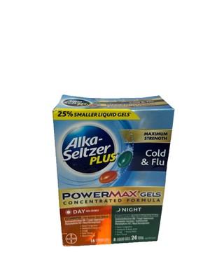 Alka-Seltzer Plus Maximum Strength Powermax Cold & Flu Day + Night 24 Exp 06/25