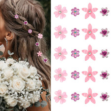 Mini Rhinestone Hair Pins - 20Pcs Decorative Wedding Bridal Accessories with 4 F