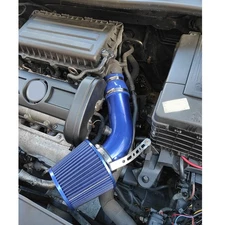 Blue Car Cold Air Intake Filter Induction Kits Pipe Power Flow Hose System -76mm