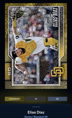 26 Topps Bunt DIGITAL Series 1 Gold Holofoil LEGENDARY 50cc Elias Diaz
